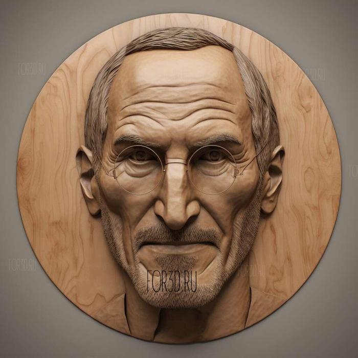 Steve Jobs 2 stl model for CNC